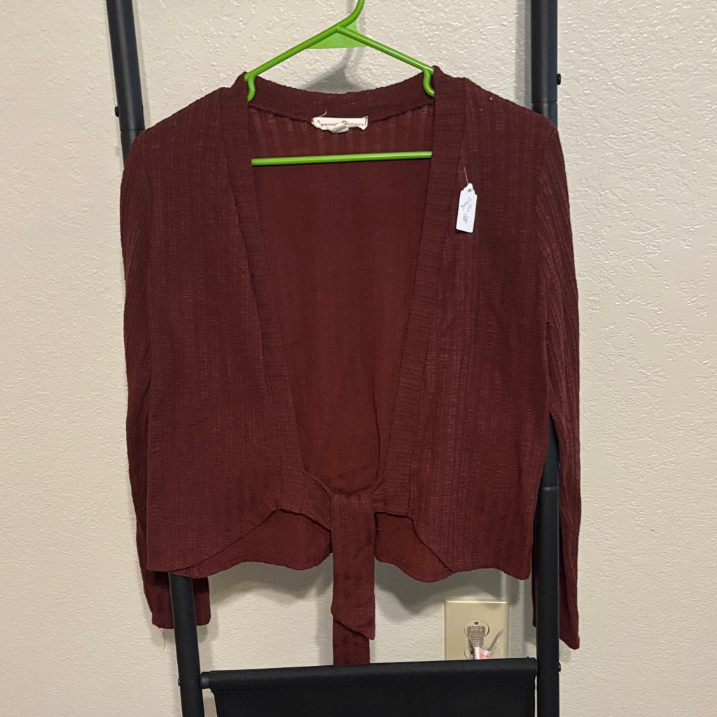 Elegant Brick Red Women's Cardigan